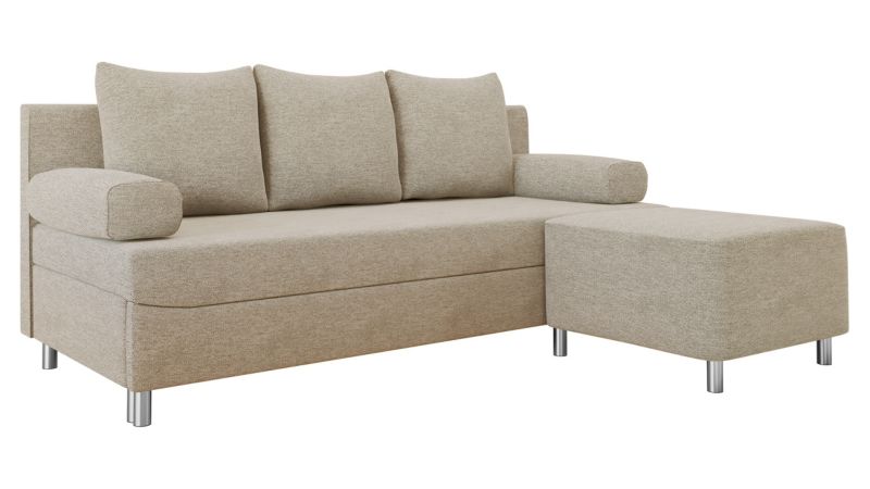 Kanapa rozkładana MIRJAN 24 Dover + pufa jasny beż 1 szt.