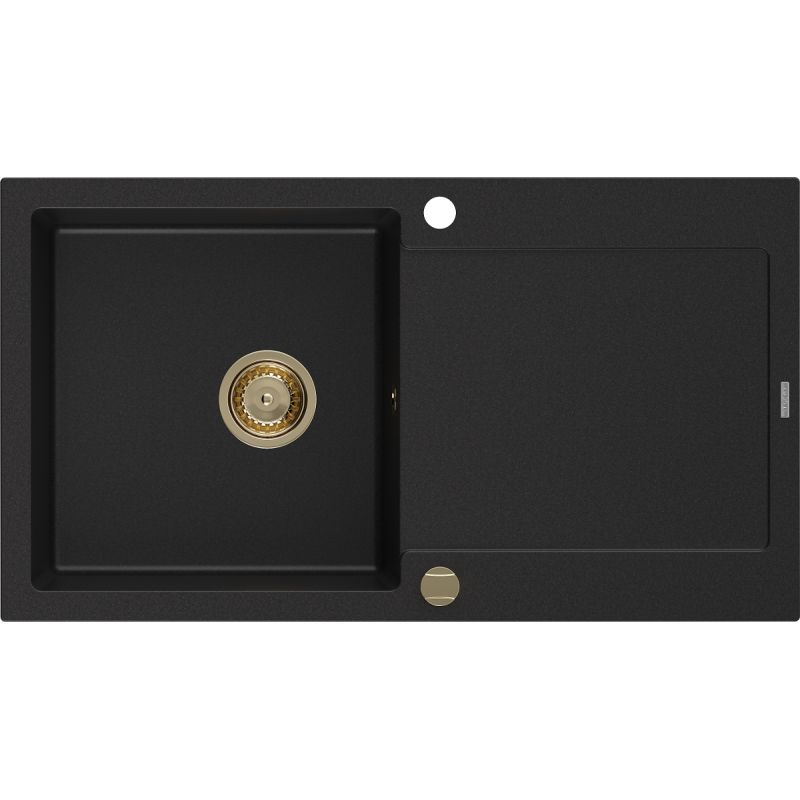 Zlewozmywak z ociekaczem Mexen Leo 1-komorowy czarny nakrapiany 900x500 mm - 6501901010-76-G 1 szt.