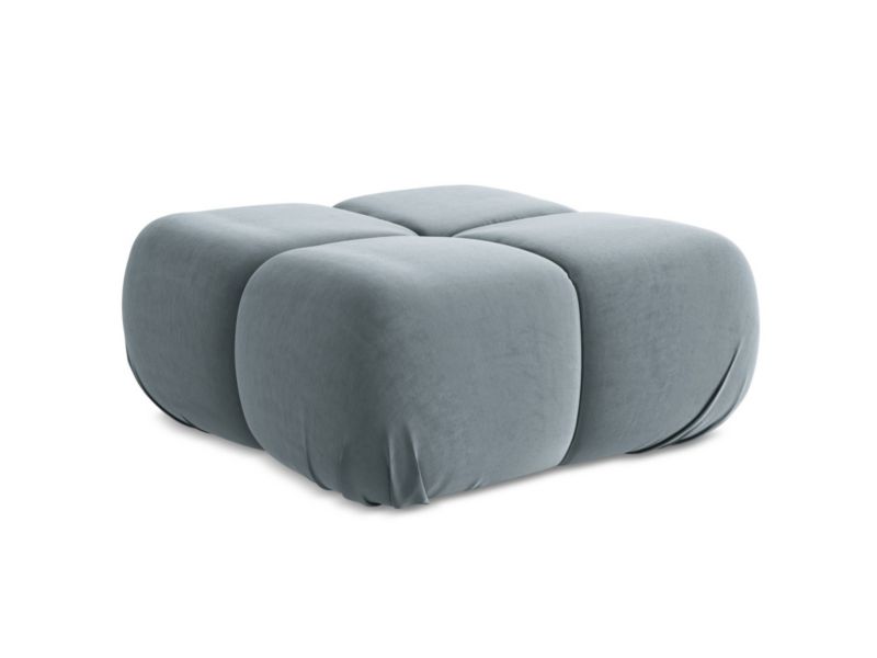 Pufa LaMiaSofa SANREMO z tkaniny welwetowej 95x95 cm jasny niebieski 1 szt.