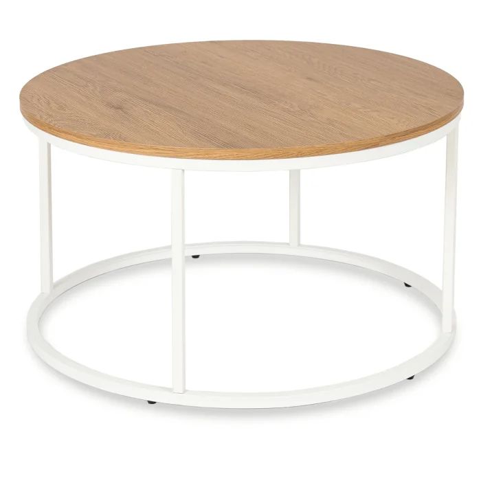 Stolik Kawowy Ann Max 80 cm Mebel Elite Dąb/Biały 1 szt