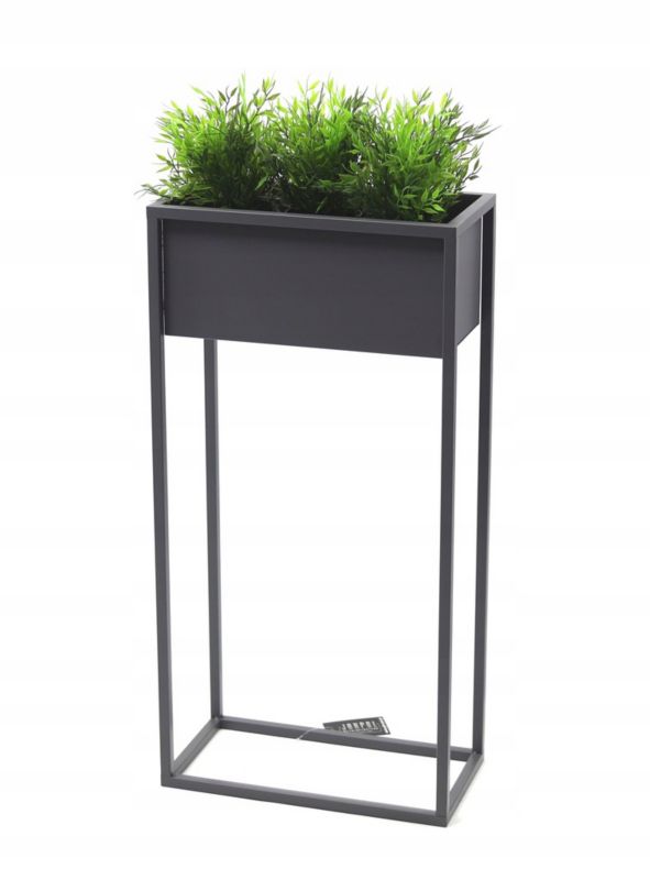 Kwietnik stojący JAKPOL Cubo Loft 80x40 cm metalowy szary 1 szt.