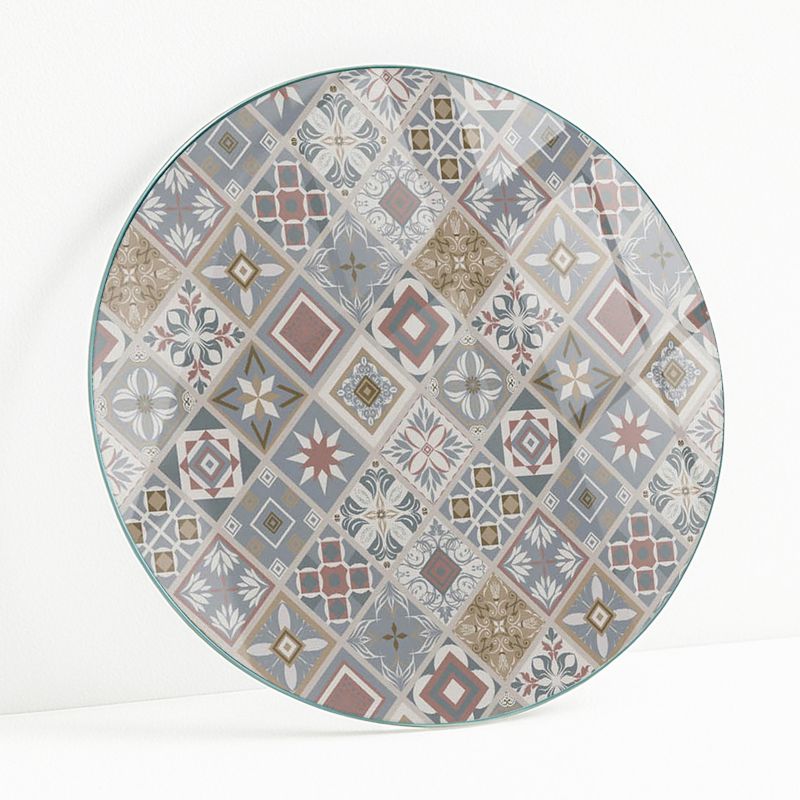 Blat Szklany z Nadrukiem Wallfluent FI 80 cm Mozaikowe wzory z ozdobami 1 szt.