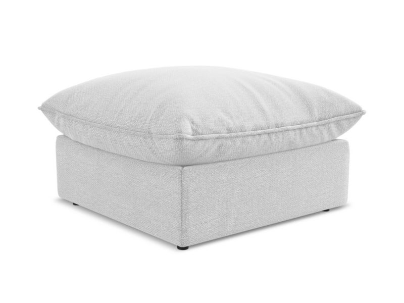 Pufa LaMiaSofa RAVENNA z tkaniny bouclé 75x75 cm srebrny 1 szt.