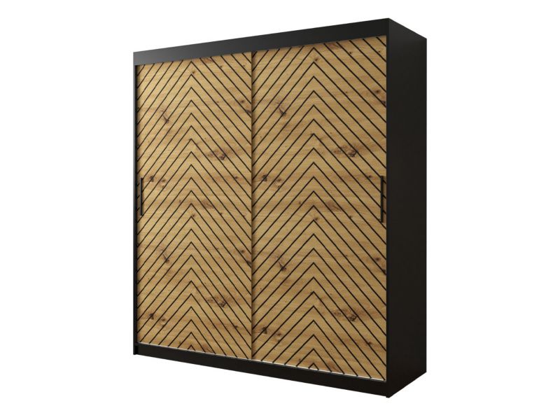 Szafa MIRJAN 24 Jodełka 1 180 czarny / dąb artisan + czarny 1 szt.
