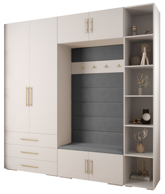 Garderoba do przedpokoju Abiks INOVA 3 Z10 biały+złoty+manila16 1 szt.