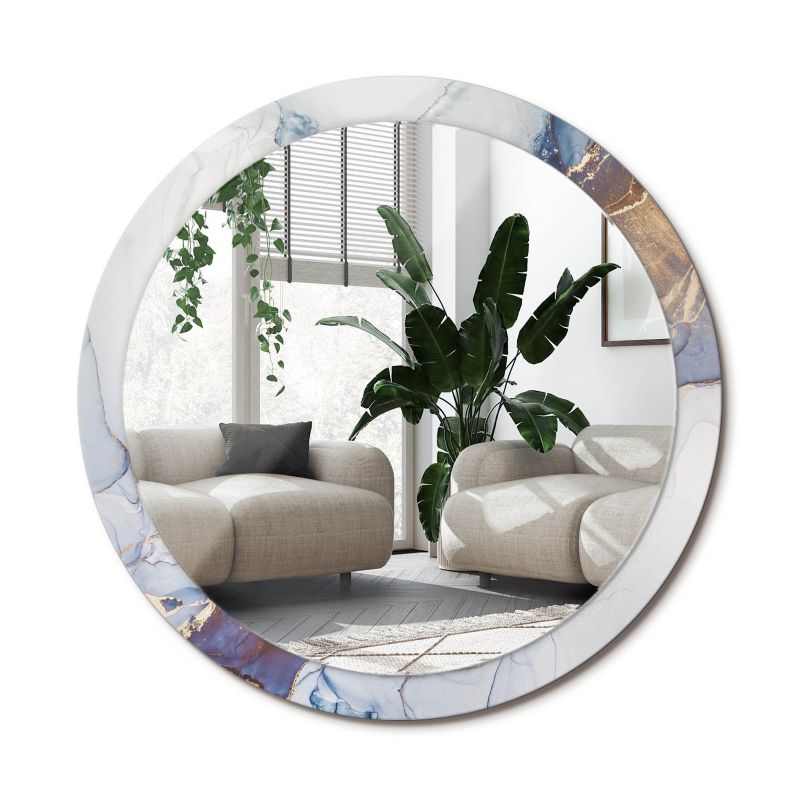 Lustro Okrągłe Tulup Abstrakcja Sztuka 100 cm Artystyczne Na Podkładzie 1 szt.