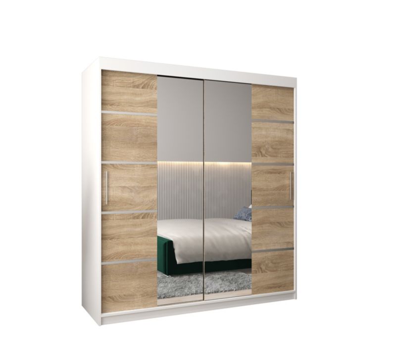 Szafa przesuwna Garderoba Abiks Verona 4 180 biały + sonoma 1 szt.