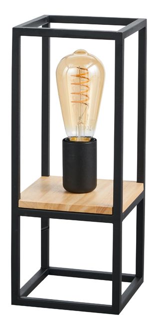 Lampa stołowa Libertad 1 x E27 czarno-drewniana