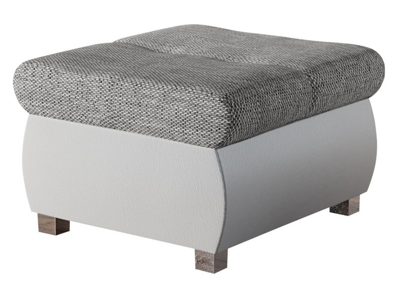 Pufa MIRJAN 24 Orkan Mała biała ekoskóra/ciemnobeżowa plecionka 1 szt.