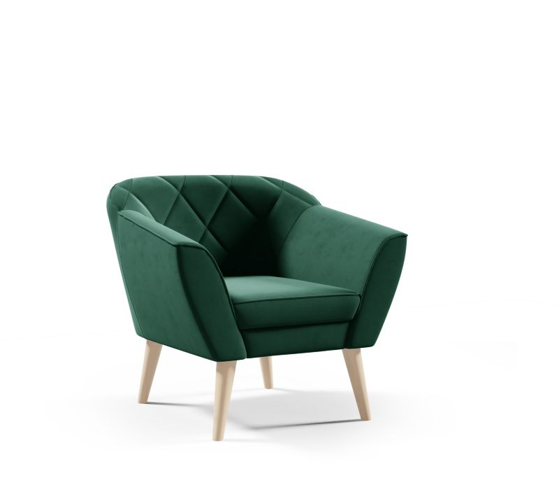 Fotel Gloria Sofello skandynawski welur zielony 90x75x80 cm 1 szt