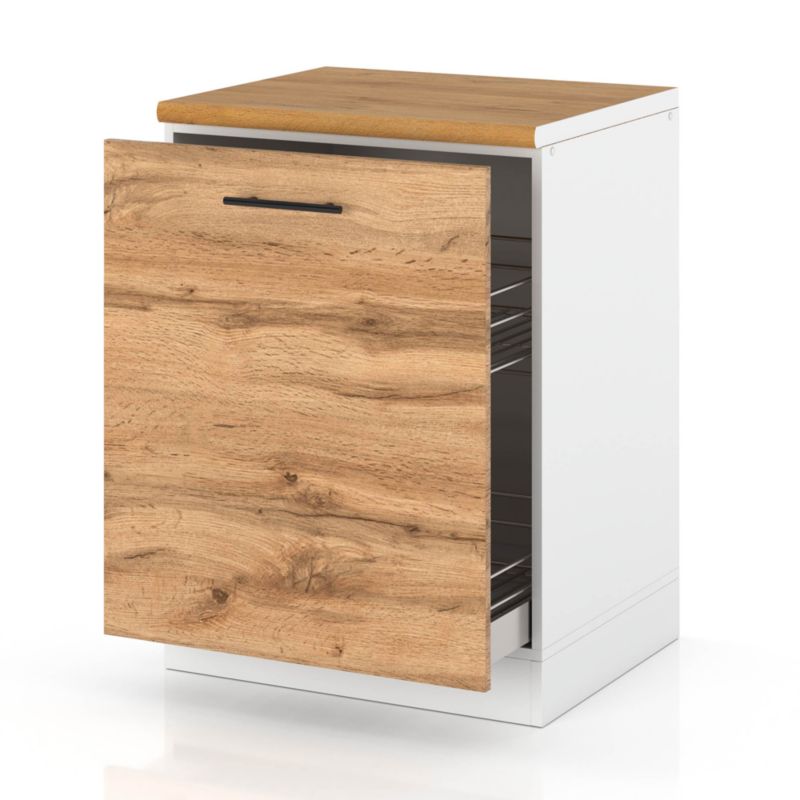 Szafka Kuchenna Hurtownia-Mebli Stojąca Cargo D60 CARGO sPremium 60cm Biały Mat Dąb Wotan 60x52x85 cm 1szt.