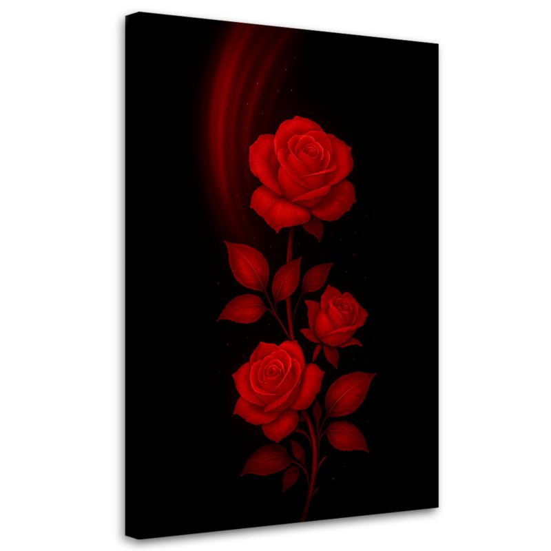 Obraz do salonu sypialni Feeby Kwiaty Czerwone róże 40x60cm 1szt