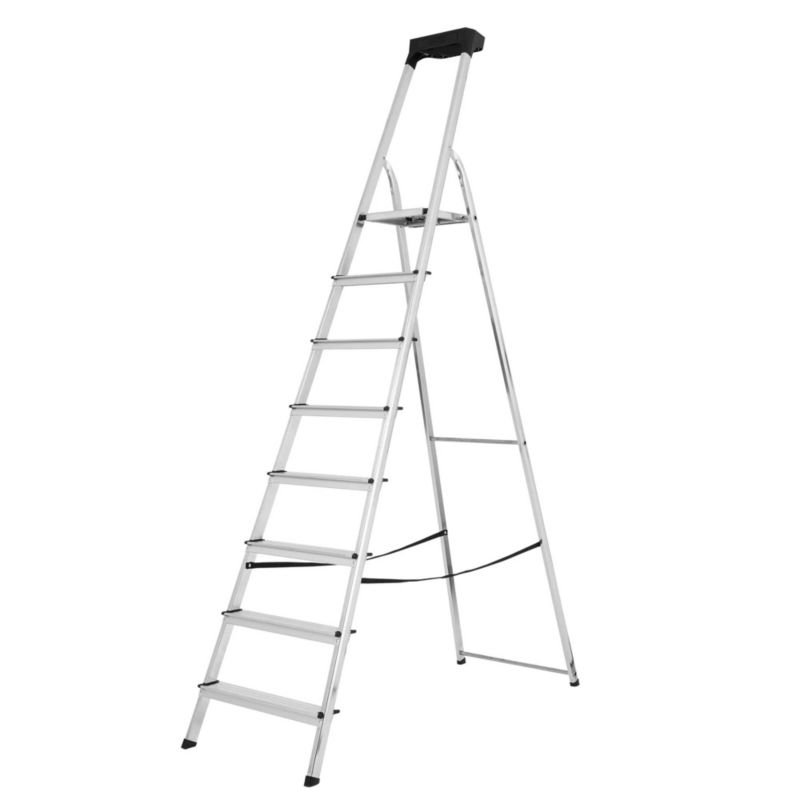 Drabina aluminiowa Bayersystem 8-stopniowa SMART COMPACT BS-DA8 z półką 150kg 1 szt.