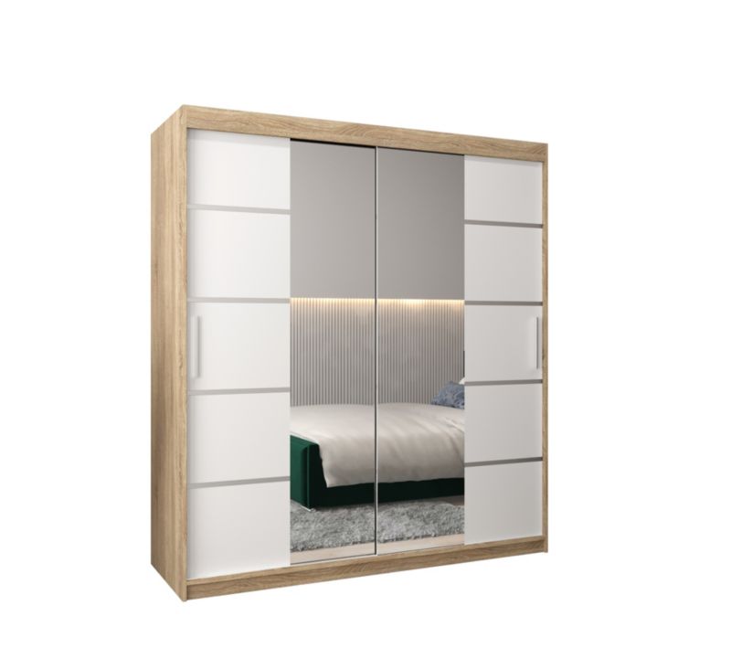 Szafa przesuwna Garderoba Abiks Verona 4 180 sonoma + biały 1 szt.