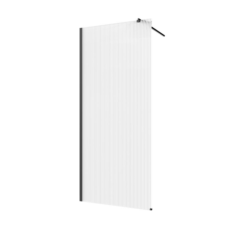 Kabina prysznicowa Invena Walk-In II ryflowana, czarny profil 200 x 80 cm , 1 szt.