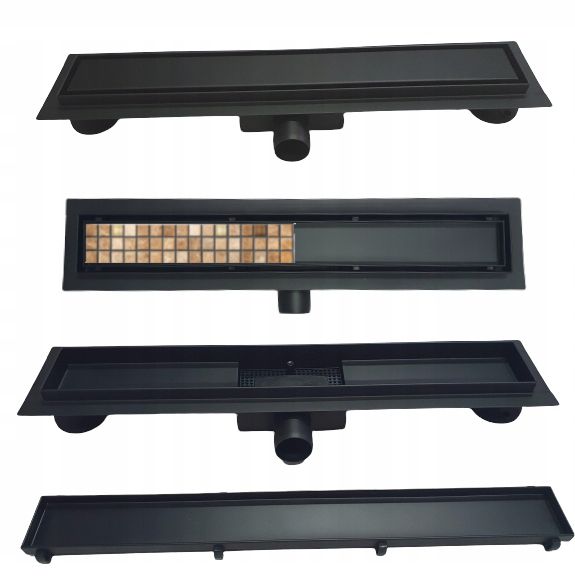 Odpływ liniowy podłogowy Estiva JUST LINE RD Black 900 mm czarny 1 szt.