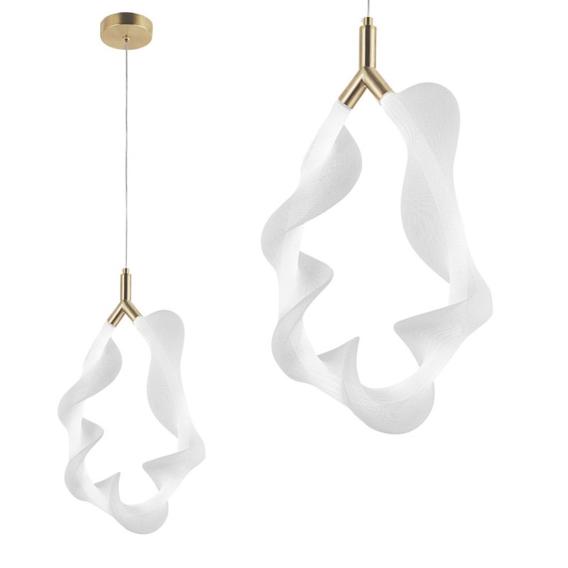 Lampa Sufitowa Wisząca Toolight Led G013-1Cp Biały Złoty