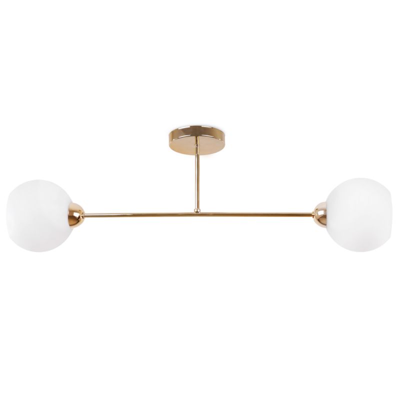 Lampa sufitowa wisząca Light Home LH Asturia 2x E27 60W złoty klosz biały 1szt.