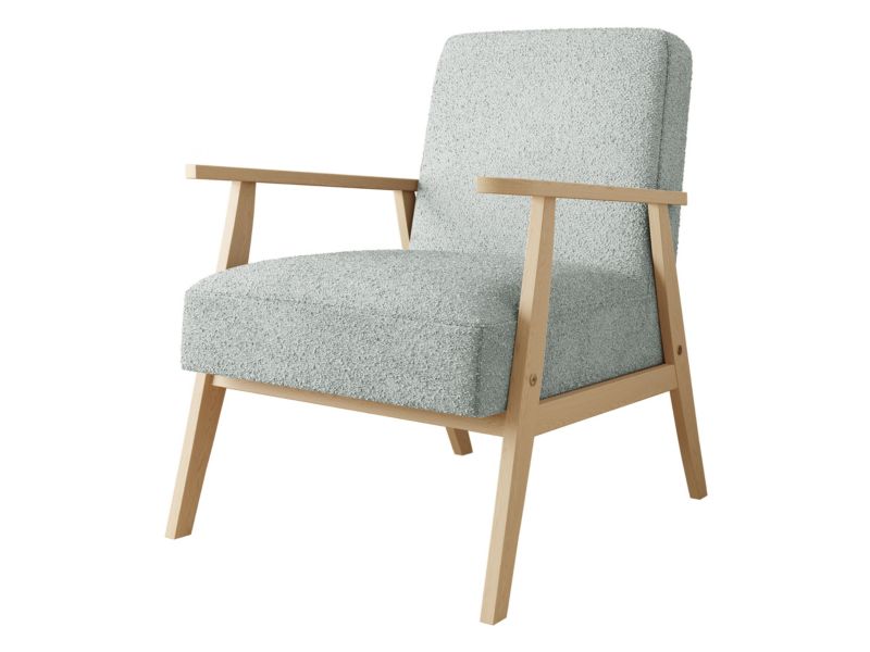 Fotel MIRJAN 24 Retro Boucle jasnoniebieska bukla 1 szt.