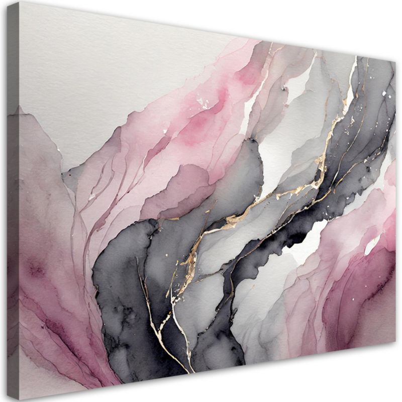 Obraz do salonu sypialni Feeby Akwarela Abstrakcja Różowy 120x80 cm 1szt