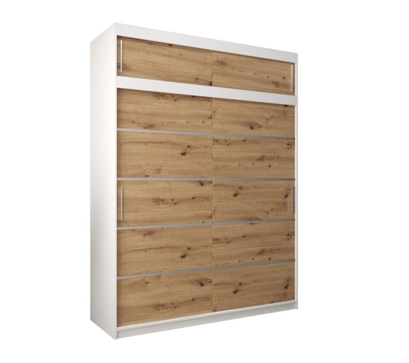 Szafa przesuwna Abiks Verona 1 180 biały + artisan z nadstawką 1 szt.