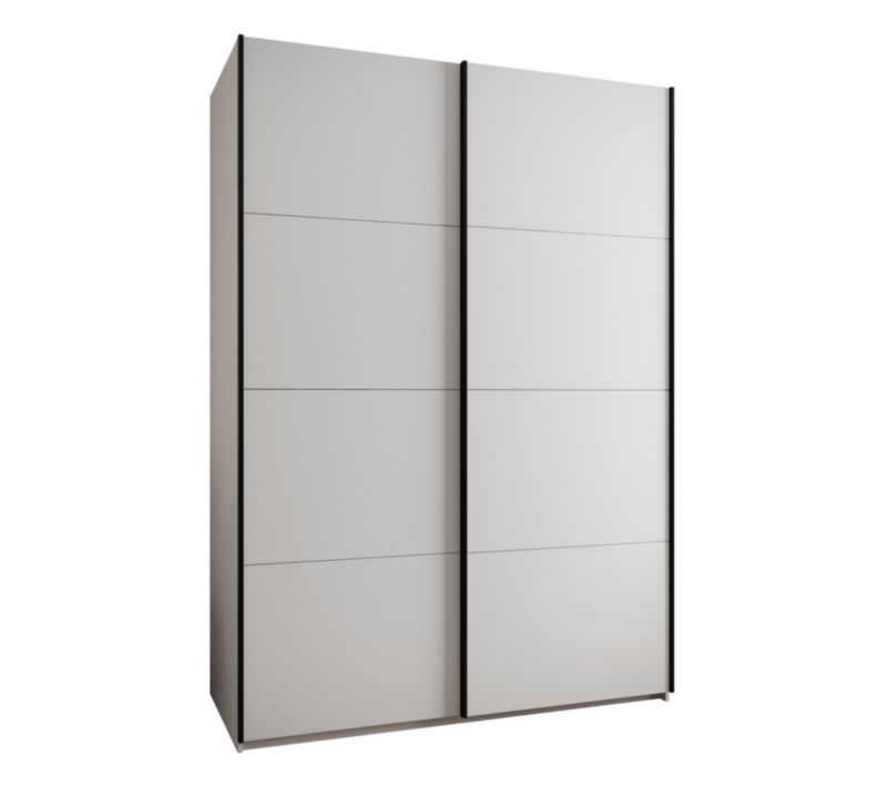 Szafa przesuwna Abiks LUX wysoka szer.170cm biały/biały/czarny 1szt.