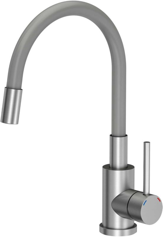 Bateria kuchenna Quadron Maggie stal/szary eco perlator, głowica ceramiczna 1 szt.