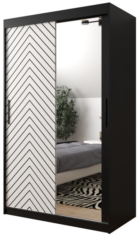 Szafa przesuwna Garderoba Abiks Jodełka 2 120 czarny + biały 1 szt.