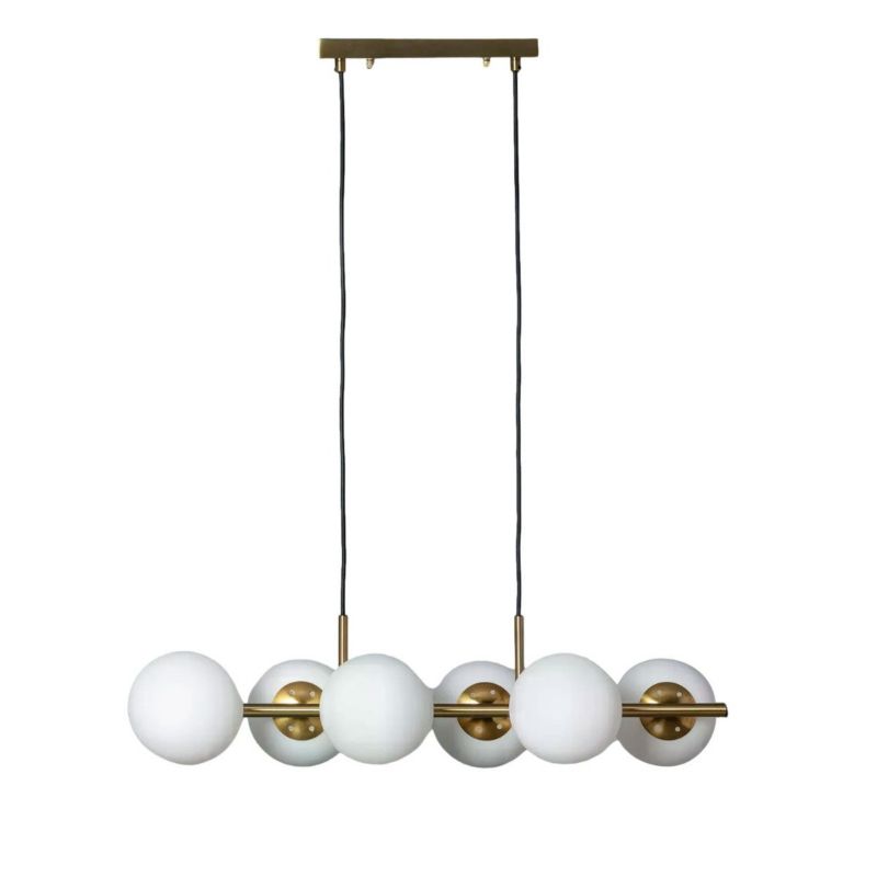 Lampa wisząca Abruzzo Conte złoto-biała wym: 162 x 85 x 33 cm 6xE27 x 20W 1 szt.