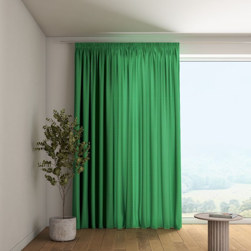 Zasłona na taśmie marszczącej 1 szt. 130 x 260 cm Dekoria butelkowa zieleń 1 szt.