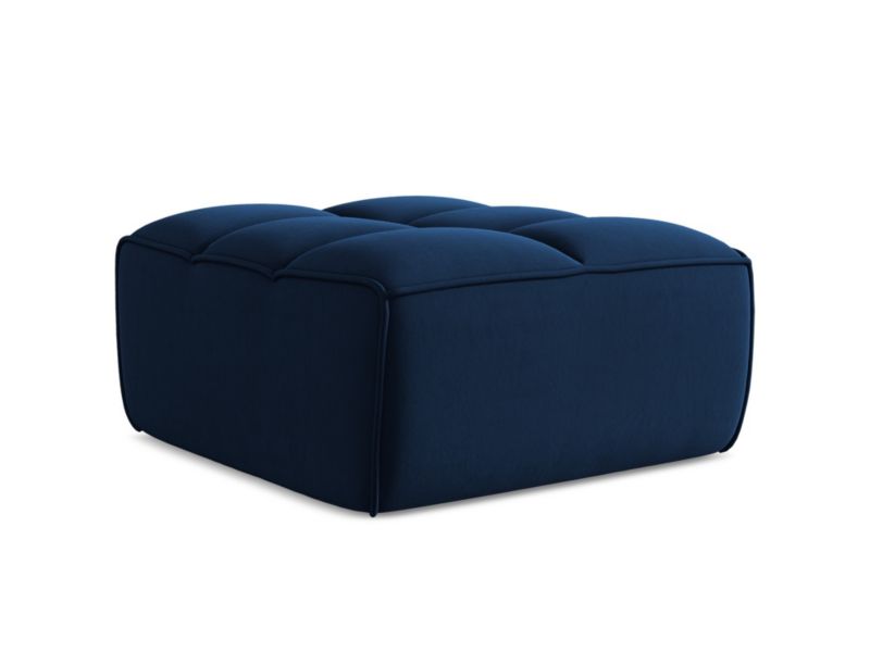 Pufa LaMiaSofa BELLUNO z tkaniny welwetowej 80x93 cm królewski niebieski 1 szt.