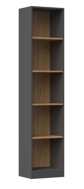 Regał R40 Topeshop Na Książki 40cm Antracyt Dąb Artisan 30x40x182 cm 1 szt.