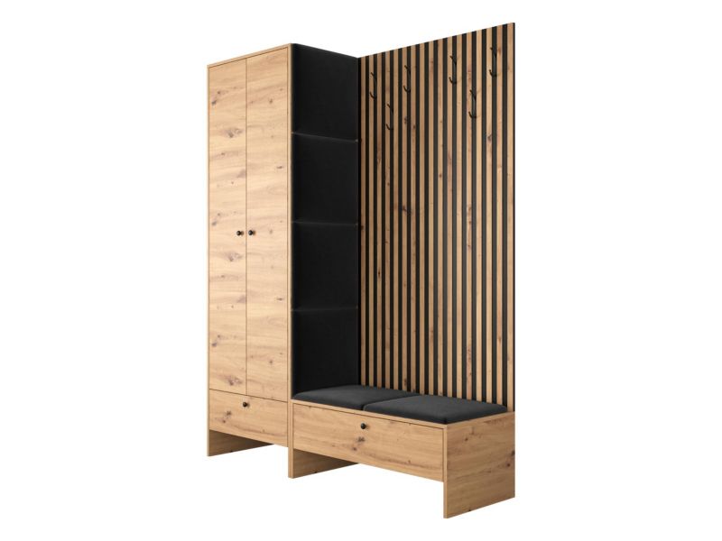 Garderoba MIRJAN 24 Balma III dąb artisan + czarny 1 kpl.