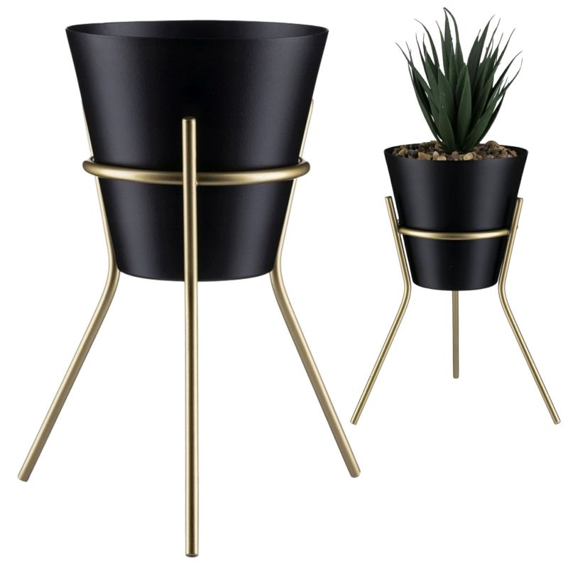 Kwietnik stojący HowHomely Metalowy Złoty 16x20 cm 1 szt.