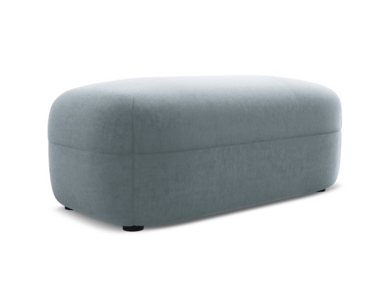 Pufa LaMiaSofa RIMINI z tkaniny welwetowej 92x48 cm jasny niebieski 1 szt.