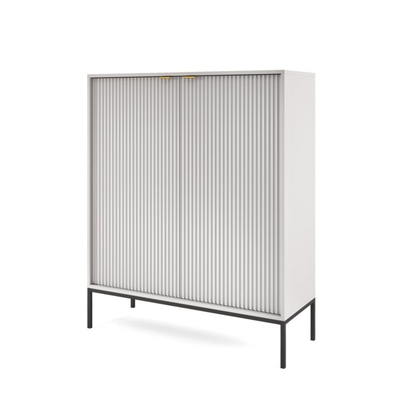 Komoda dwudrzwiowa Bettso Nova 104 cm wysoka na czarnych nogach szary 1szt.