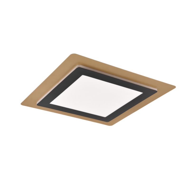 Plafon sufitowy nowoczesny Trio Morgan czarno-złoty-odcienie złota LED 46W 2700K-6500K 6000lm IP20 wym: 4 x 45 x 45 cm - 1 szt.