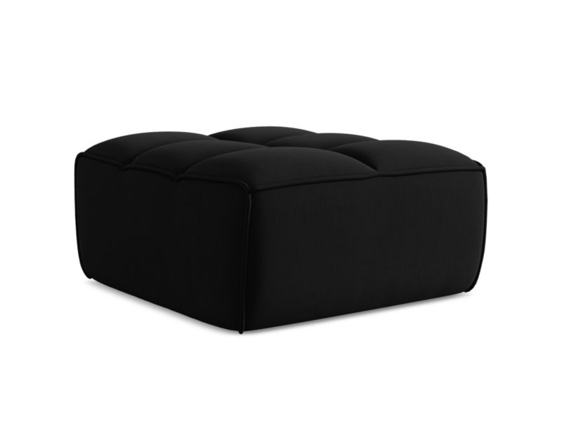 Pufa LaMiaSofa BELLUNO z tkaniny welwetowej 80x93 cm czarny 1 szt.
