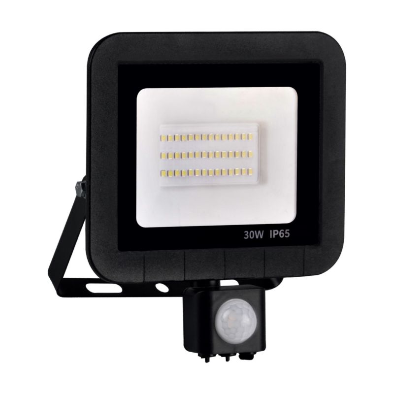 Naświetlacz LED z czujnikiem ruchu Polux czarny LED 30W 6500K 2700lm IP65 wym: 18,1 x 16 x 6,1 cm - 1 szt.