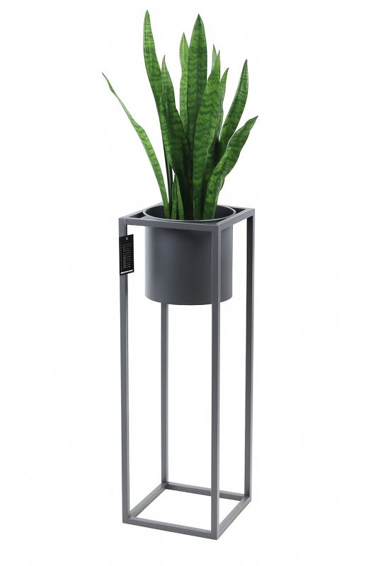 Kwietnik stojący Jakpol Ugo Loft 80cm metalowy szary 1 szt.