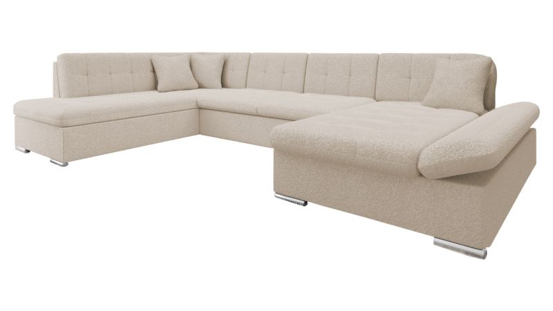 Narożnik z funkcją spania MIRJAN 24 Bergen Premium prawy jasnobeżowa bukla 1 szt.