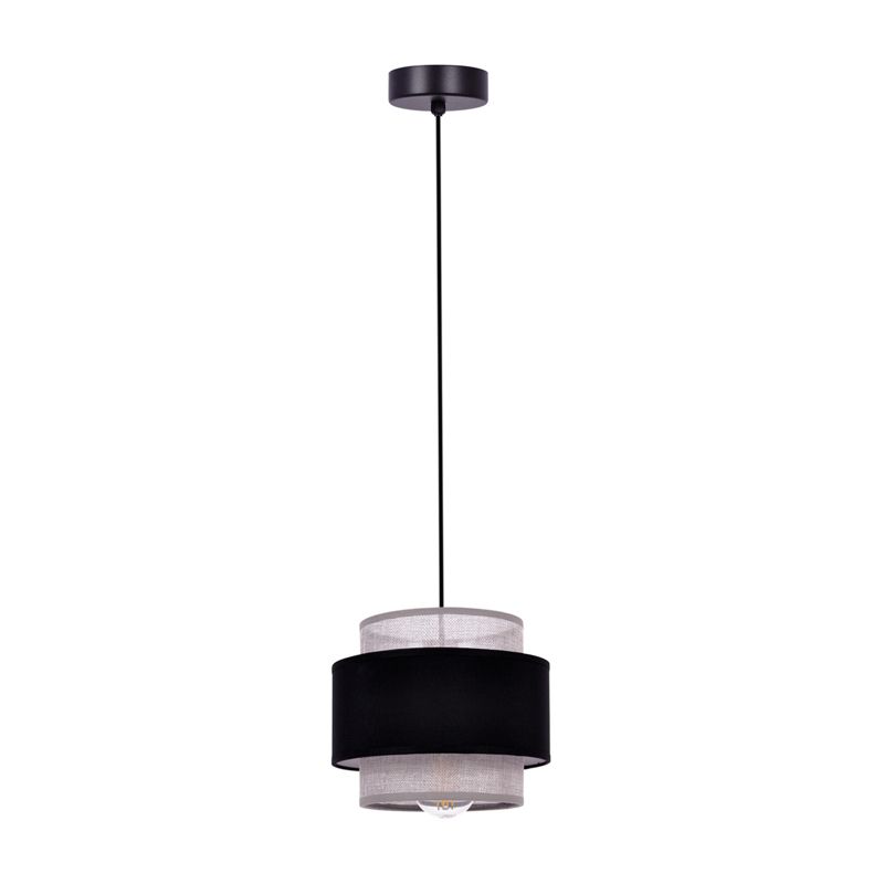 Lampa wisząca Kaja Doka 1550 czarno-szara szerokość 20 cm 1xE27 x 40W 1 szt.