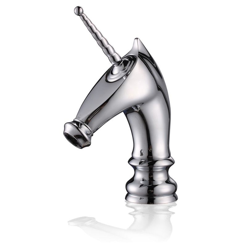 Bateria umywalkowa Lauferi UNICORN mosiężna stojąca jednorożec srebrny chrom retro 1 szt.