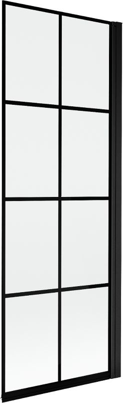 Parawan nawannowy Mexen Mist 1-skrzydłowy prawy 70 x 150 cm czarna kratka 1 szt