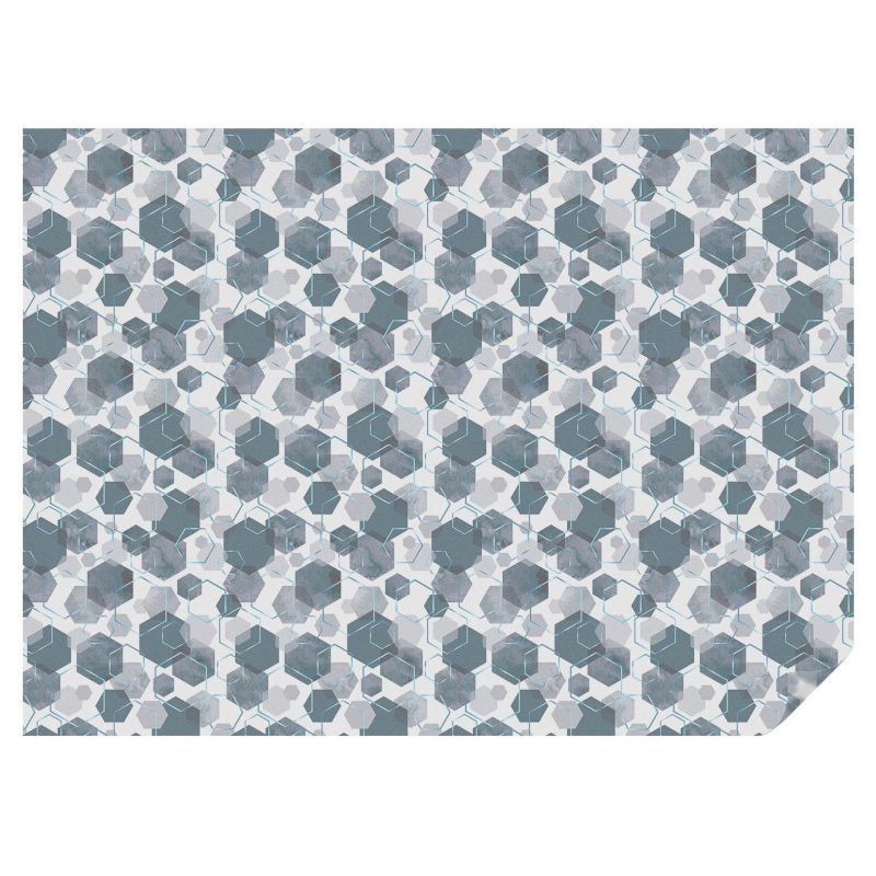 Folia Witrażowa Tulup 200x146 cm Samoprzylepna na Okno Heksygonalny wzór nowoczesny chłodna paleta 1 rol.