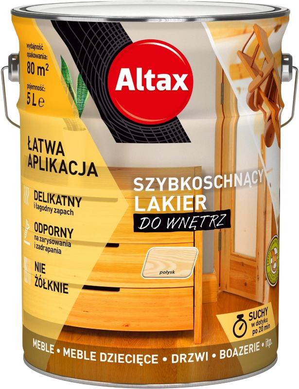 Lakier szybkoschnący Altax bezbarwny połysk 5 l