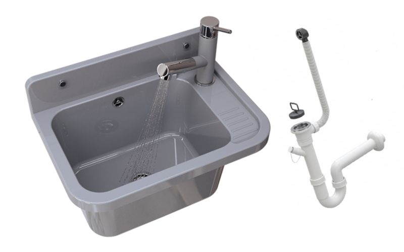 Zlew Gospodarczy Paron Granitan do Garażu, Pralni, Bateria