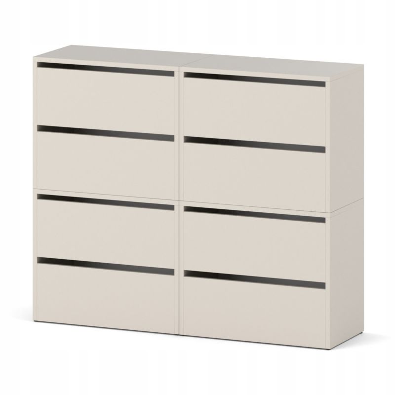 Duża Szafka Na Buty Stiv-Meble 8 Drzwi 4 Moduły 120Cm Kaszmir 120X36X100 Cm 1Szt.