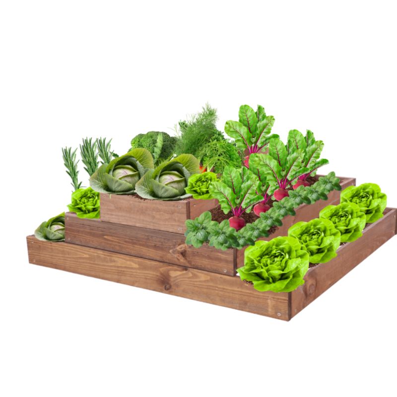 Skrzynia warzywna MODO24 regulowana inspekt 27x90x90 cm brązowe impregnowane drewno 1 szt