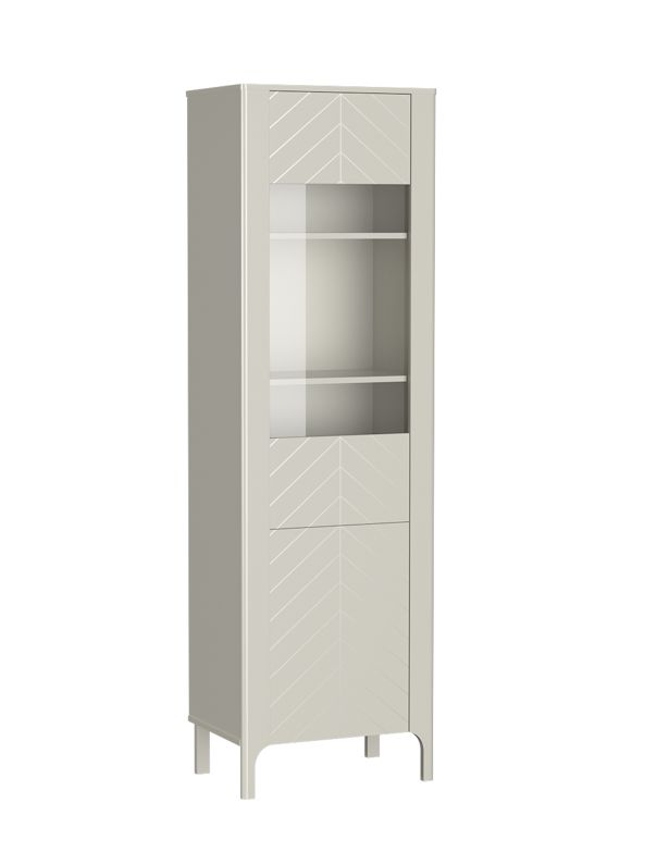 Witryna wysoka Furnidea 197 cm kaszmir jodełka PUSH TO OPEN MALUBA 1 szt.